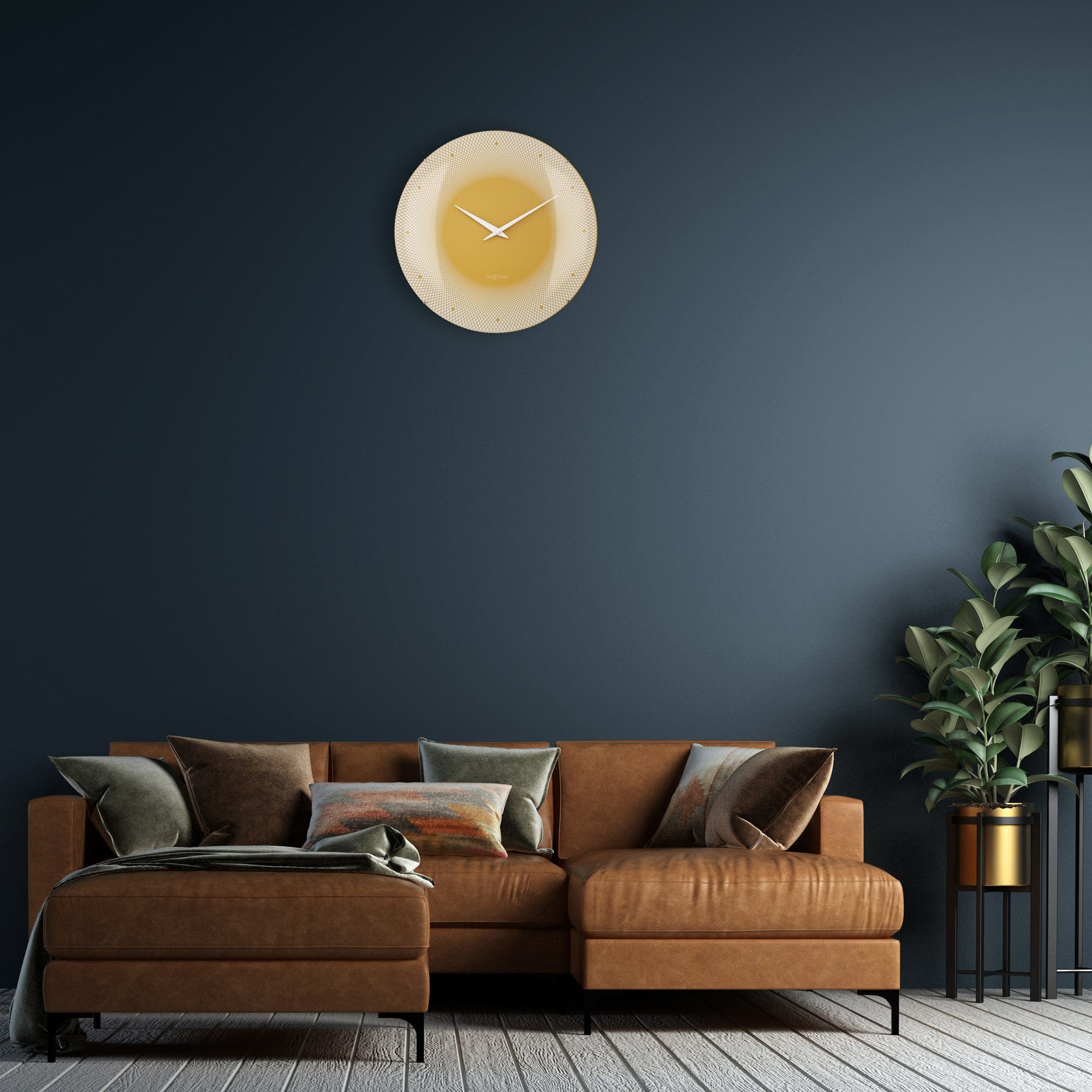 Large Wall Clock 50cm Domed Glass Lens - Silent - Glass - "Deep 50" - Goat Corp