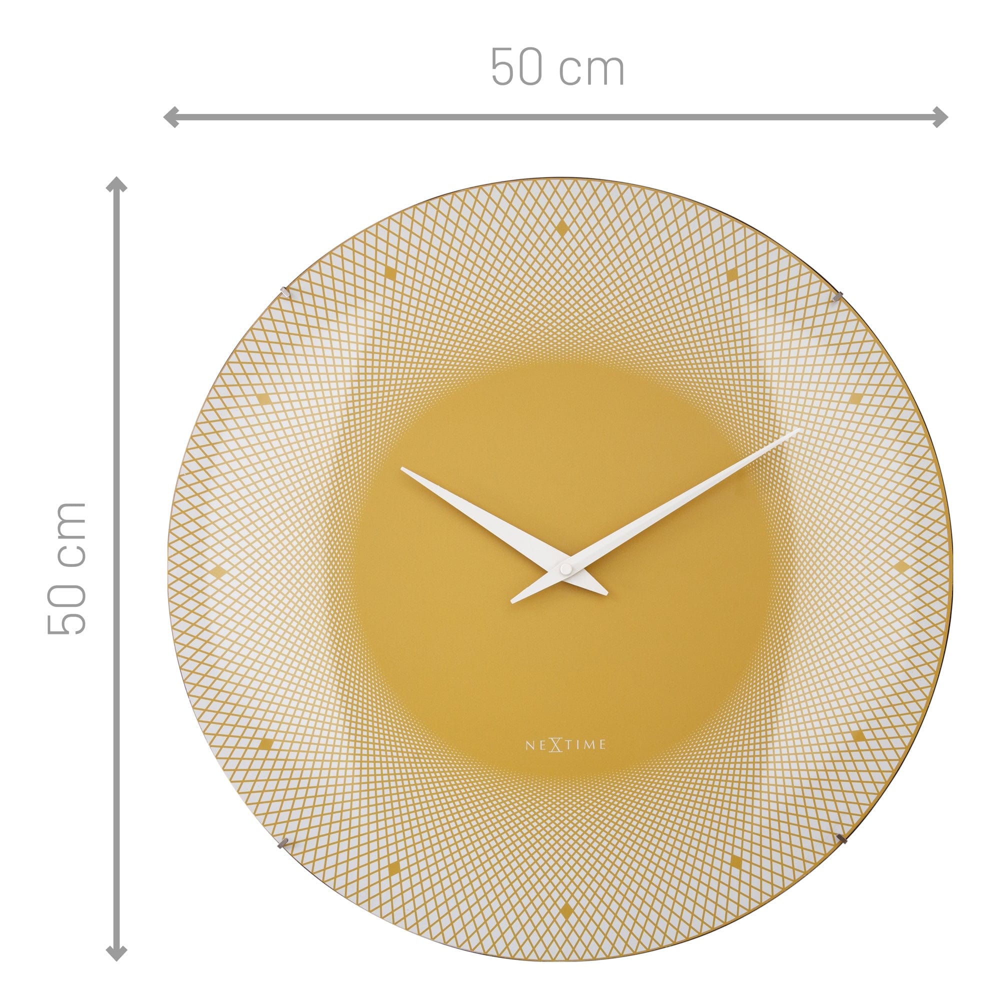 Large Wall Clock 50cm Domed Glass Lens - Silent - Glass - "Deep 50" - Goat Corp