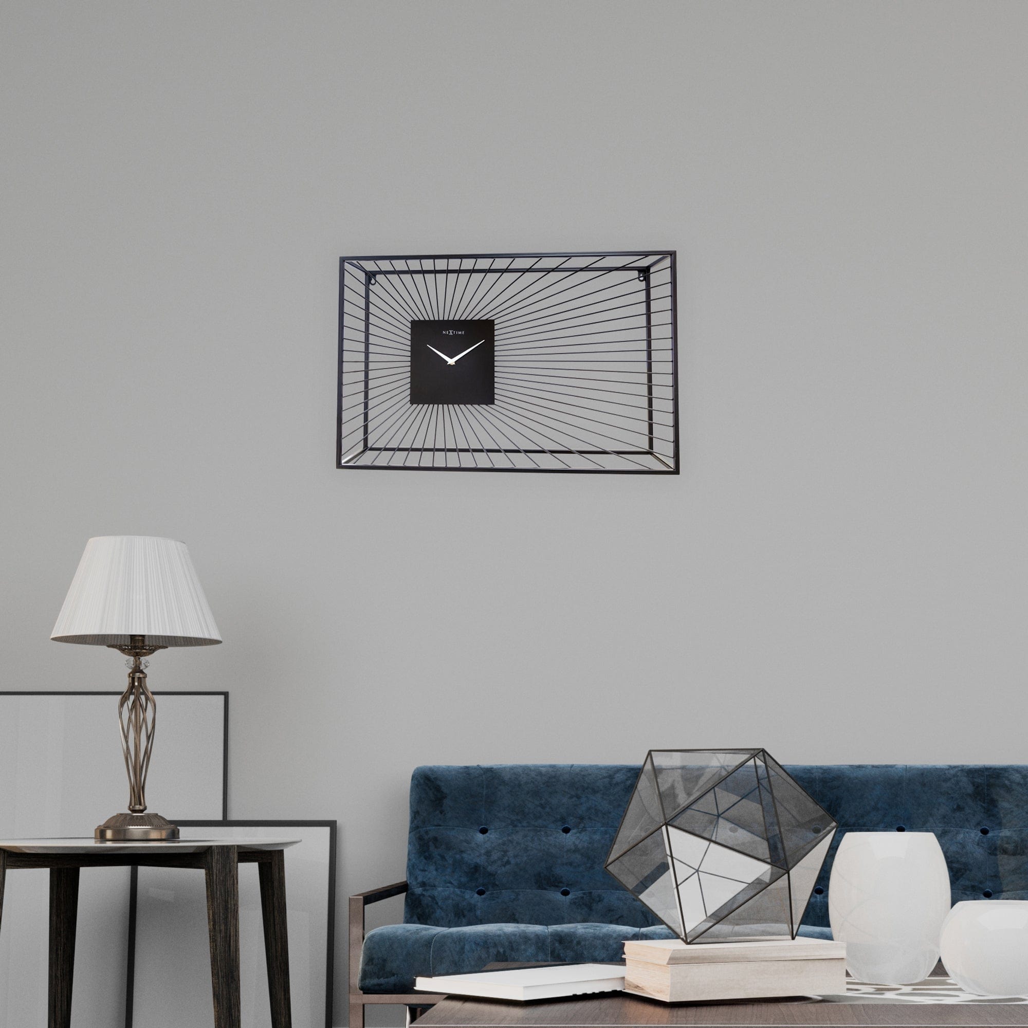 Large Wall Clock 70x45x15cm - Silent - Black - Metal - "Vasco" - Goat Corp