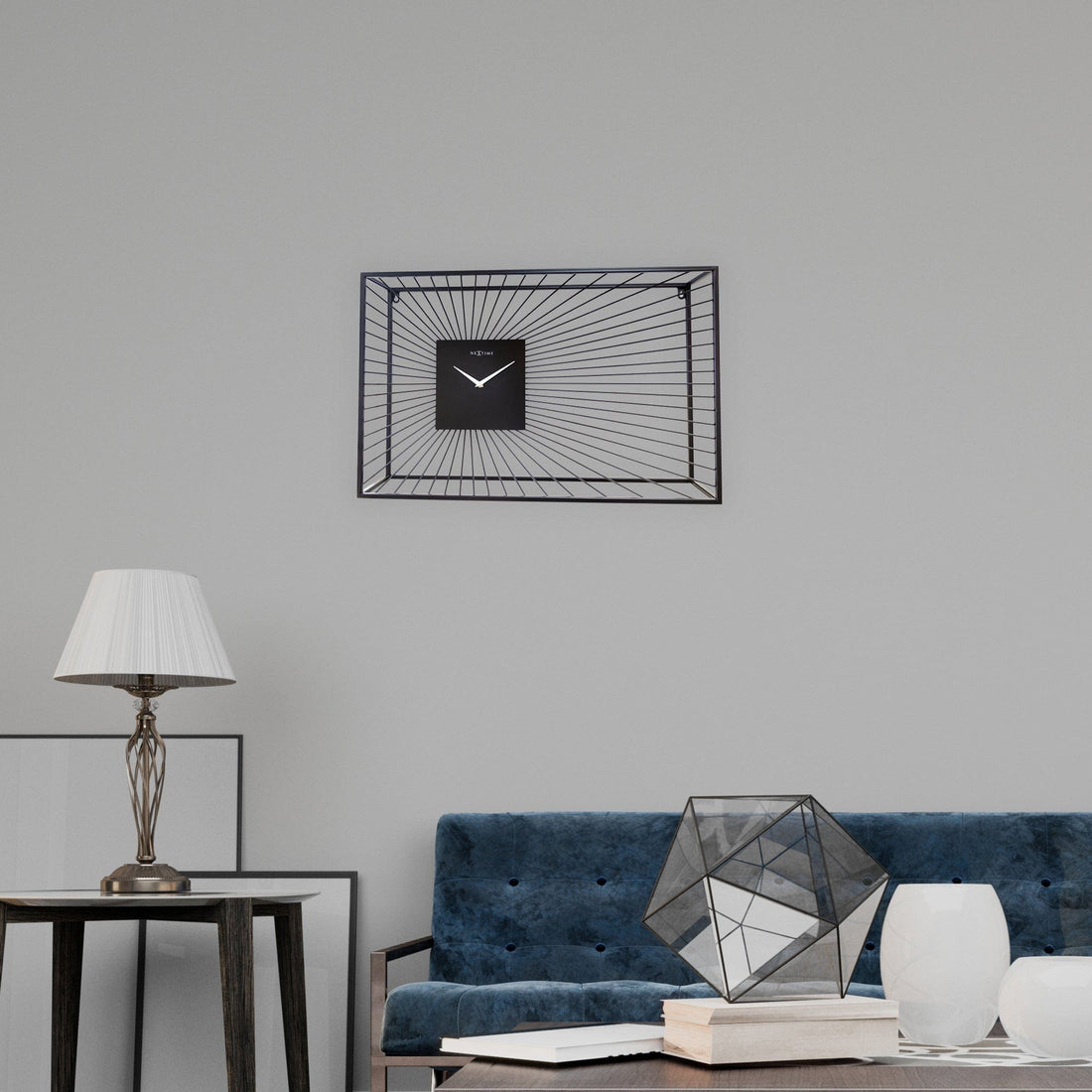 Large Wall Clock 70x45x15cm - Silent - Black - Metal - "Vasco" - Goat Corp