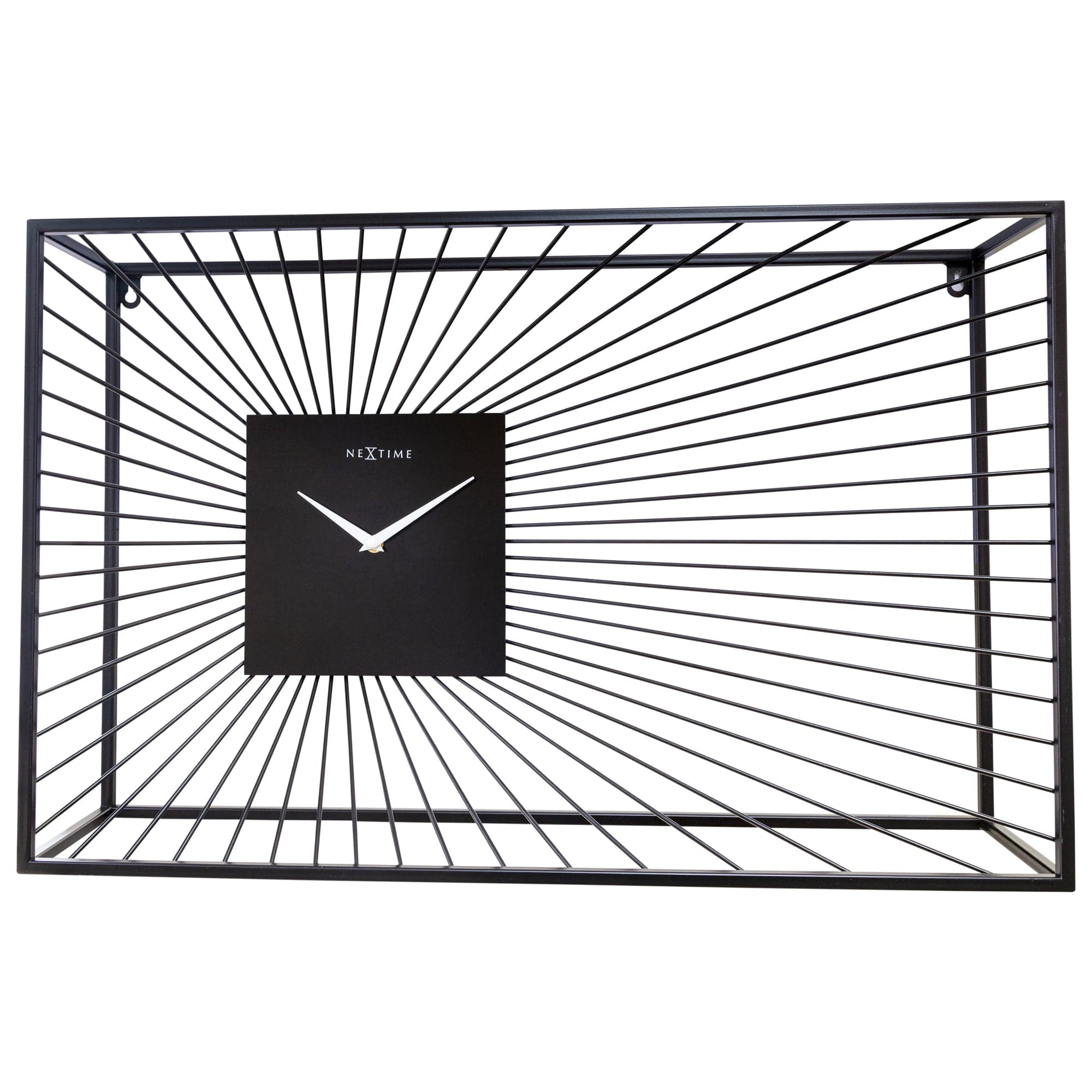 Large Wall Clock 70x45x15cm - Silent - Black - Metal - "Vasco" - Goat Corp