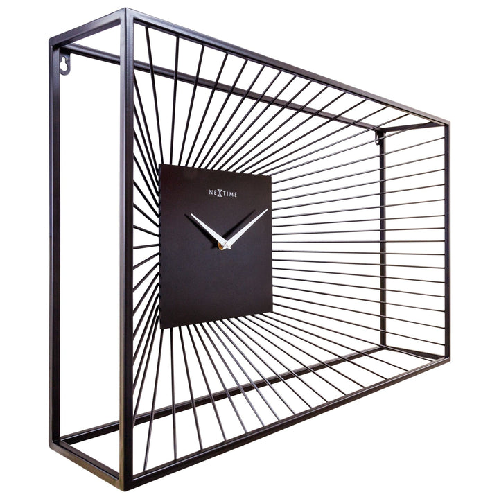 Large Wall Clock 70x45x15cm - Silent - Black - Metal - "Vasco" - Goat Corp