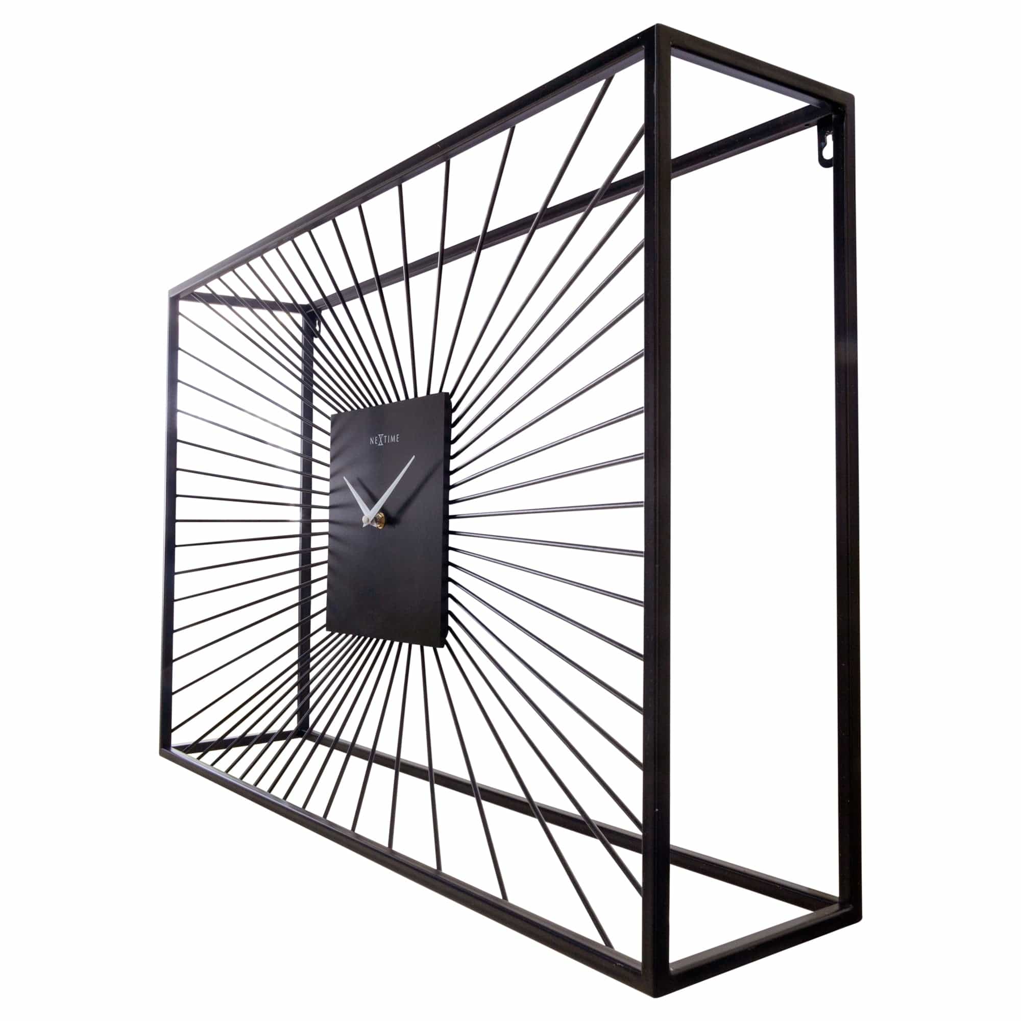 Large Wall Clock 70x45x15cm - Silent - Black - Metal - "Vasco" - Goat Corp