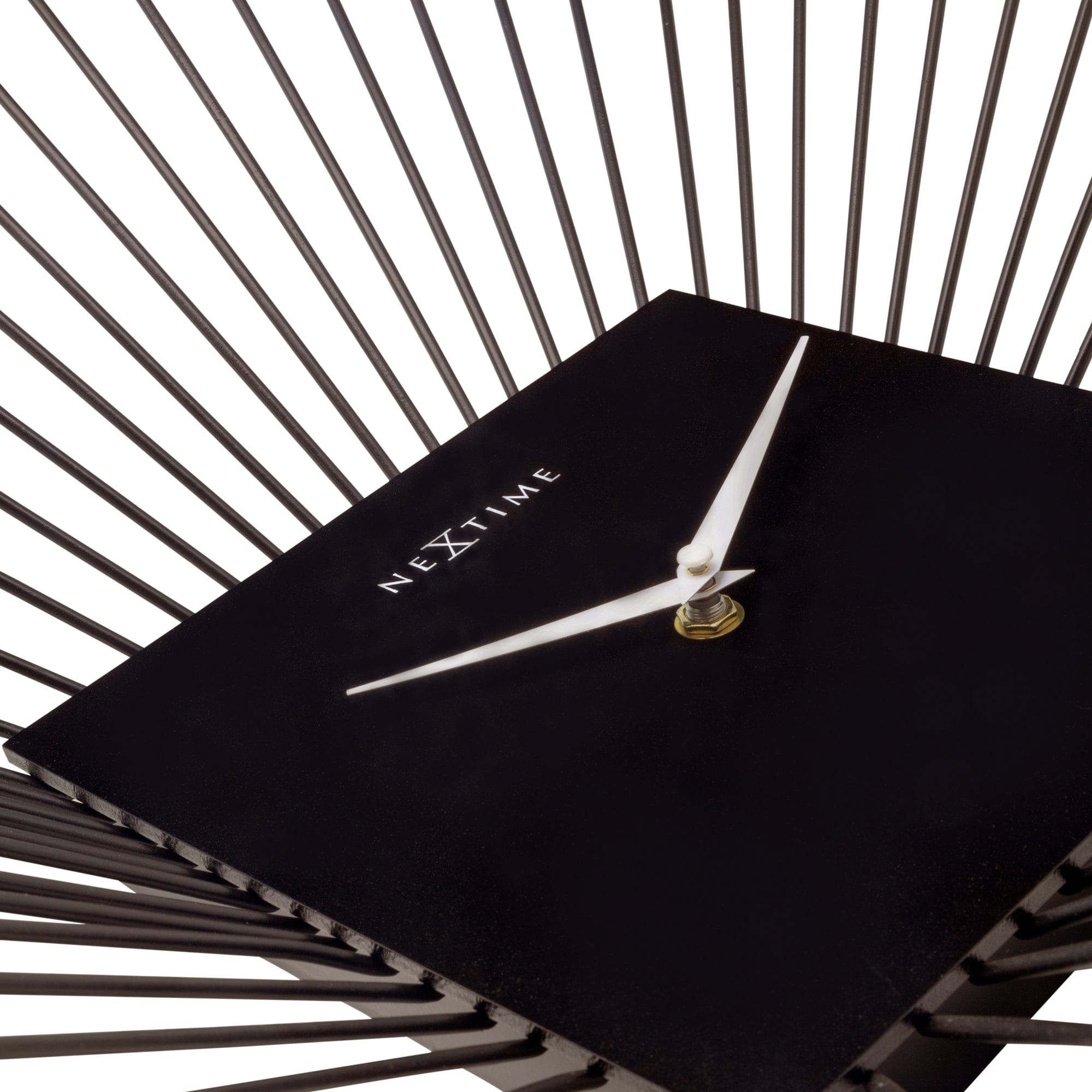 Wall Clock 45x45x15cm - Silent - Black - Metal - "Vasco Square" - Goat Corp
