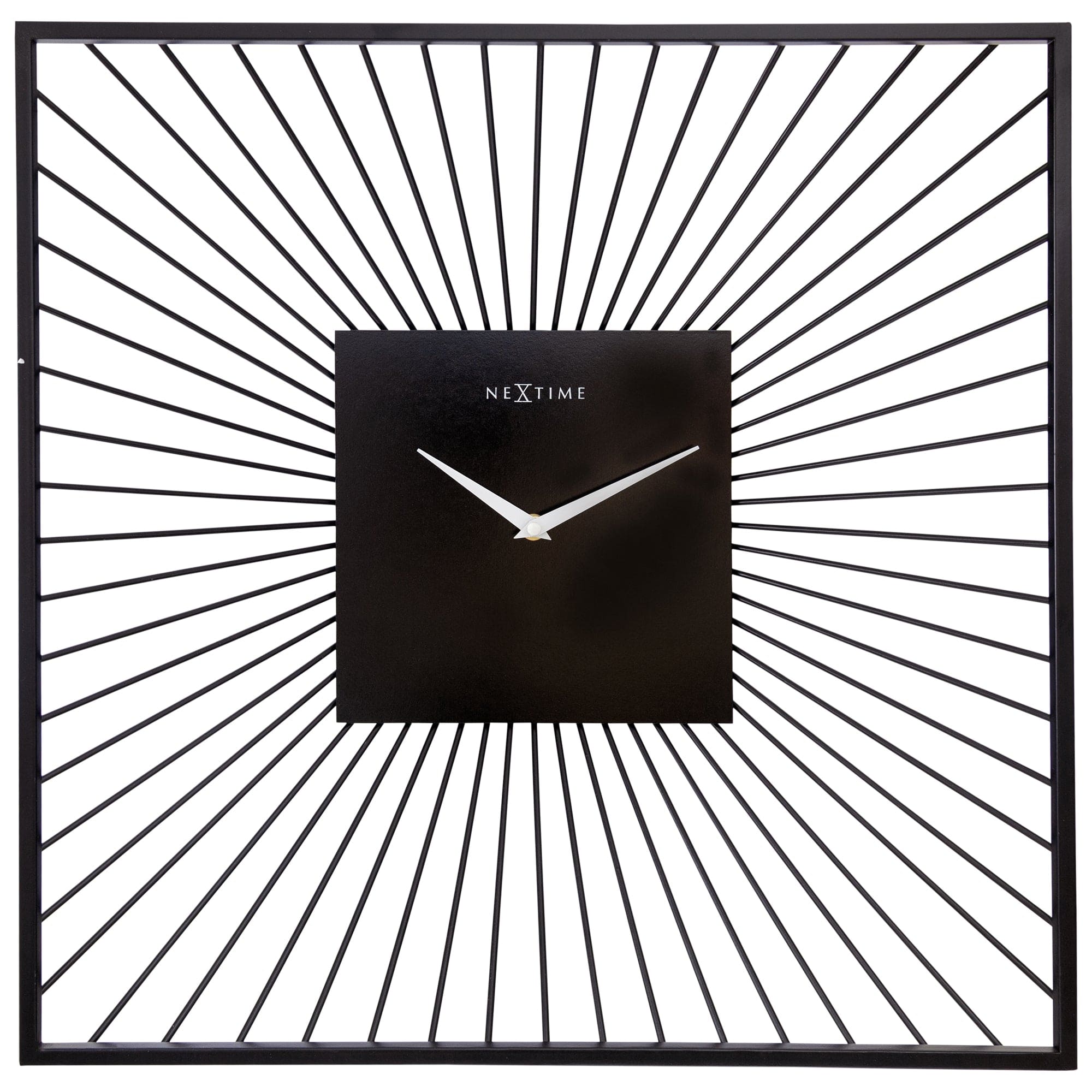 Wall Clock 45x45x15cm - Silent - Black - Metal - "Vasco Square" - Goat Corp