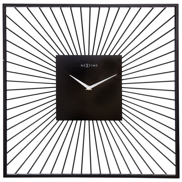 Wall Clock 45x45x15cm - Silent - Black - Metal - "Vasco Square" - Goat Corp