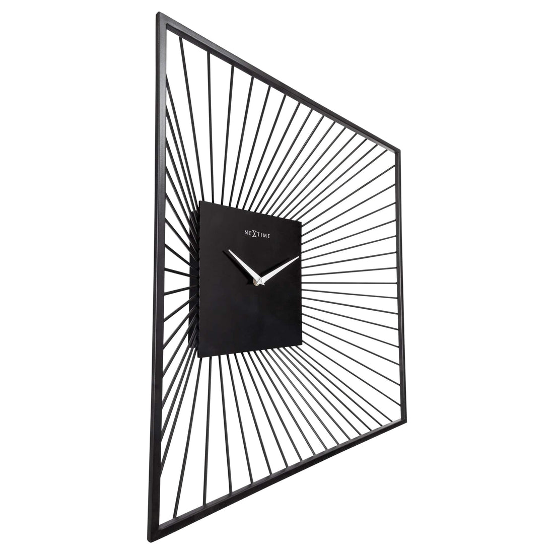 Wall Clock 45x45x15cm - Silent - Black - Metal - "Vasco Square" - Goat Corp