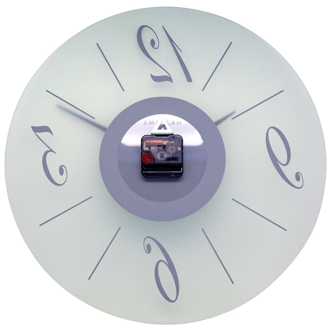 Wall clock 43cm - Silent - Glass - Frosted/Mirror - "Dali Round" - Goat Corp