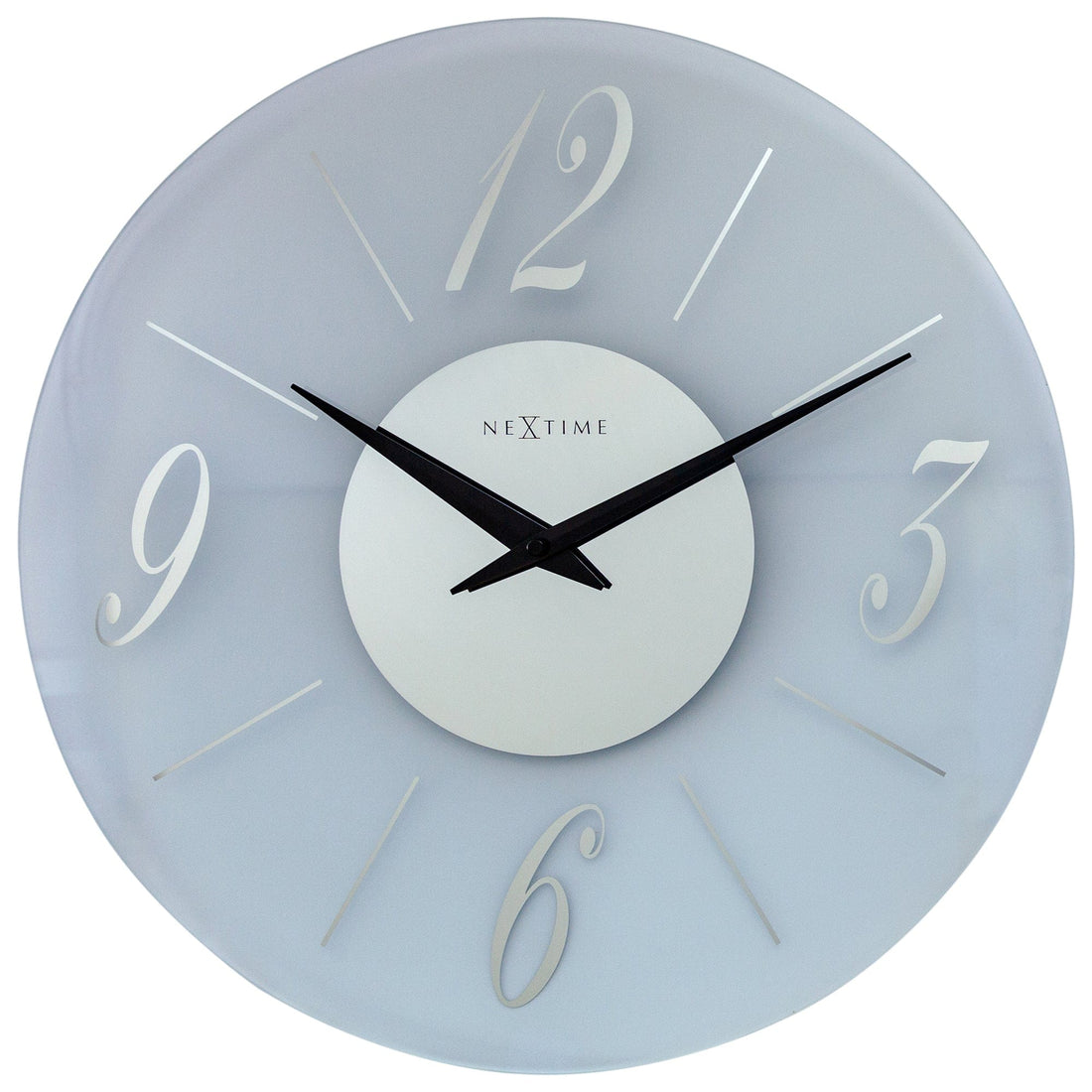 Wall clock 43cm - Silent - Glass - Frosted/Mirror - "Dali Round" - Goat Corp