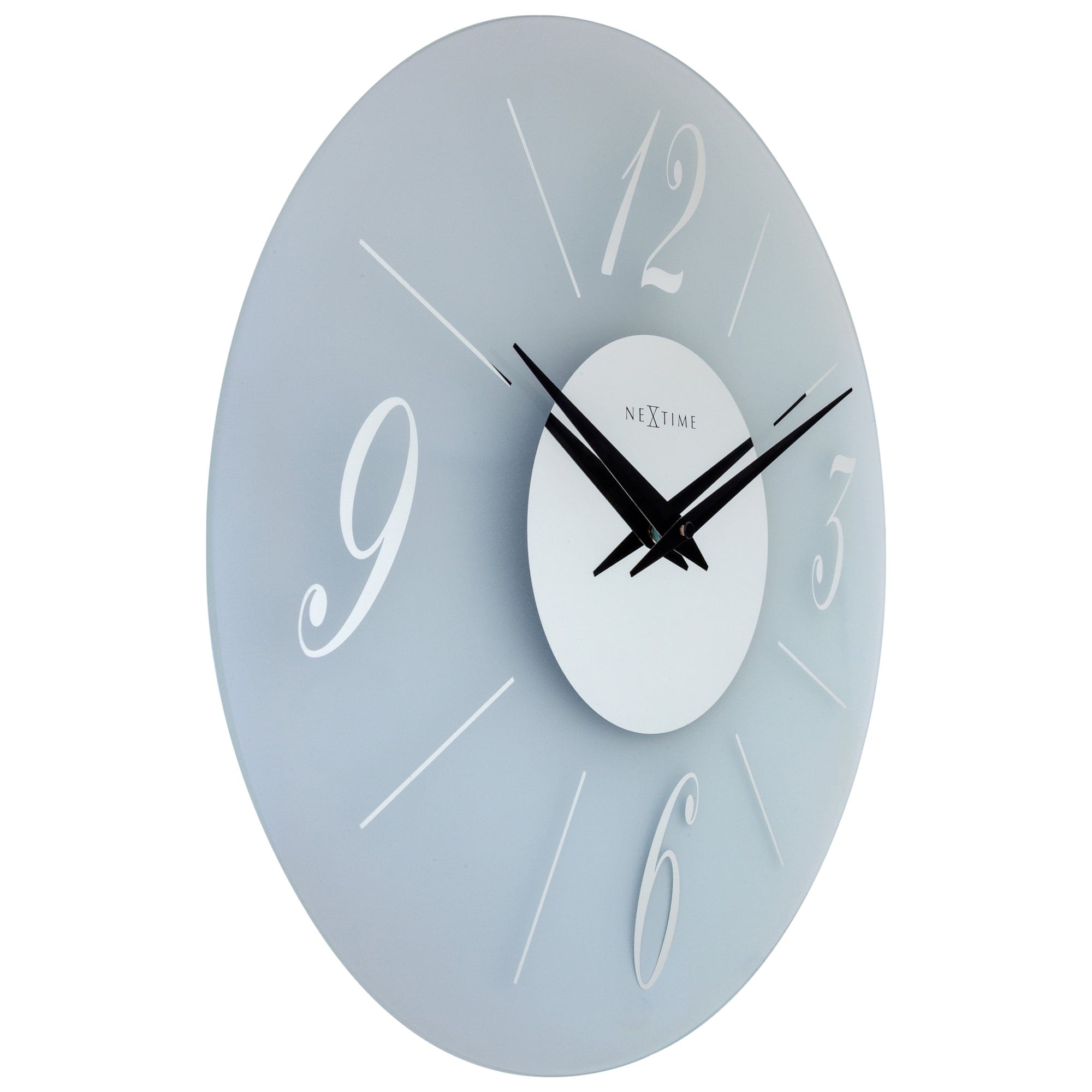 Wall clock 43cm - Silent - Glass - Frosted/Mirror - "Dali Round" - Goat Corp