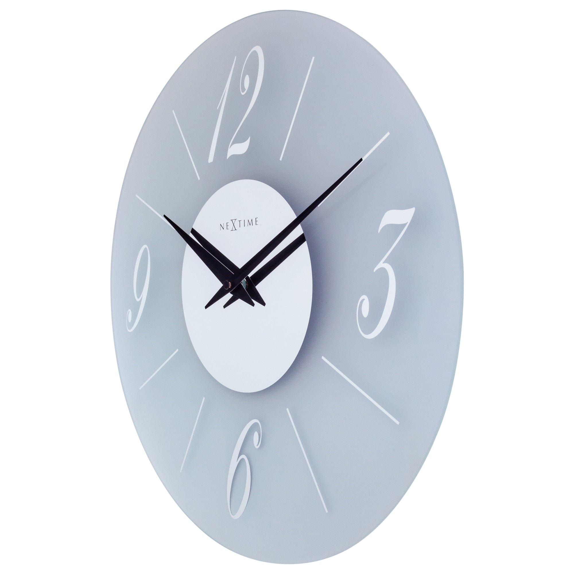 Wall clock 43cm - Silent - Glass - Frosted/Mirror - "Dali Round" - Goat Corp