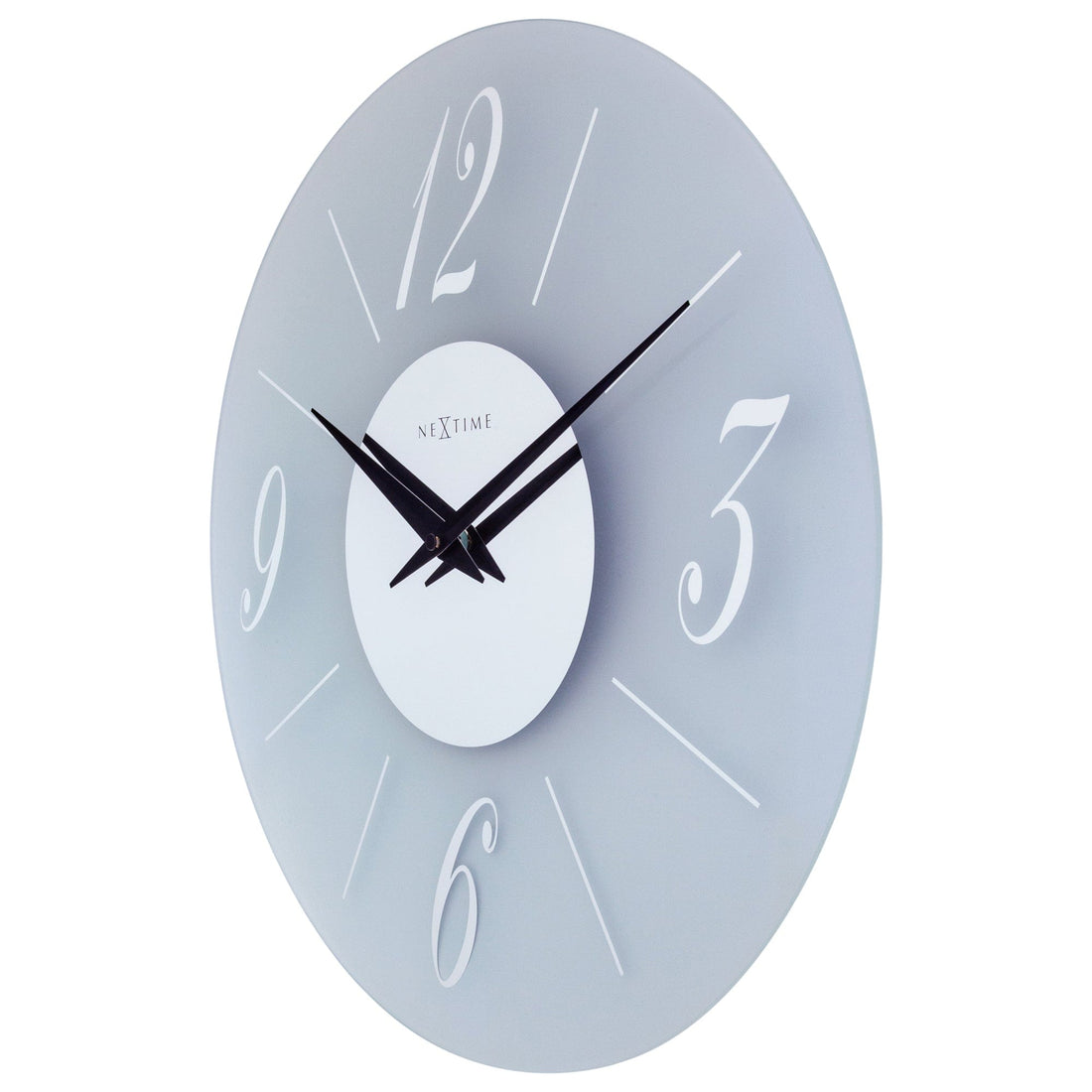 Wall clock 43cm - Silent - Glass - Frosted/Mirror - "Dali Round" - Goat Corp