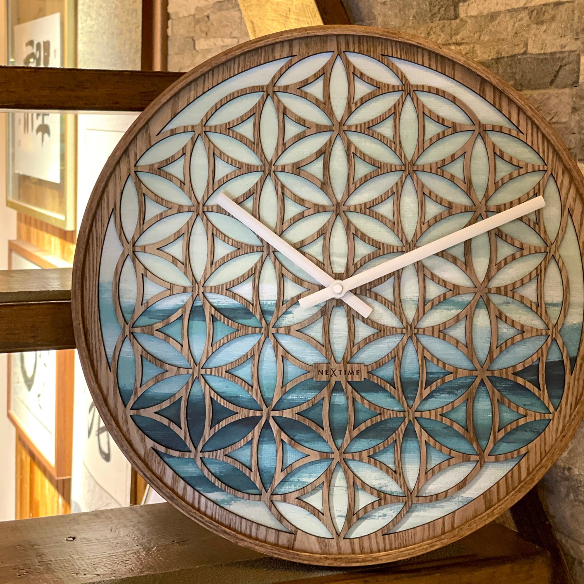 Wall clock 40cm - Silent - Green - Wood  -"Concord" - Goat Corp