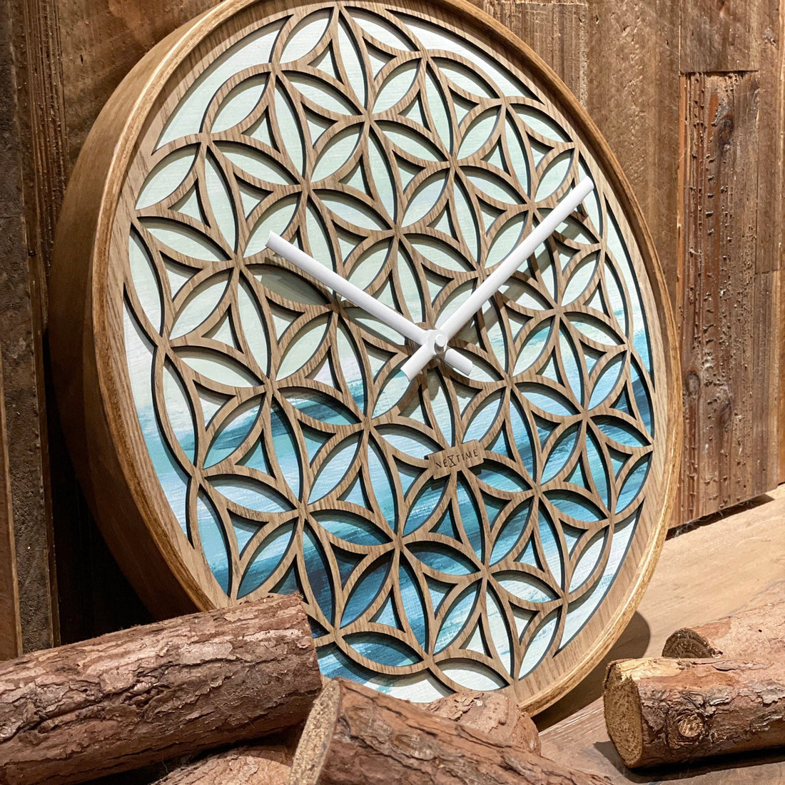 Wall clock 40cm - Silent - Green - Wood  -"Concord" - Goat Corp