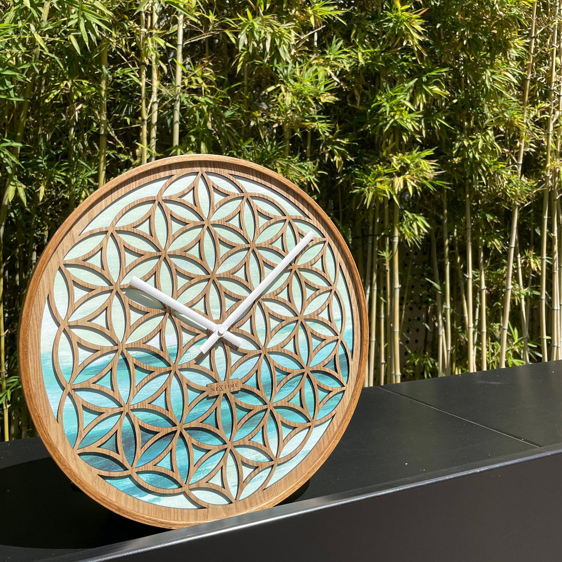 Wall clock 40cm - Silent - Green - Wood  -"Concord" - Goat Corp