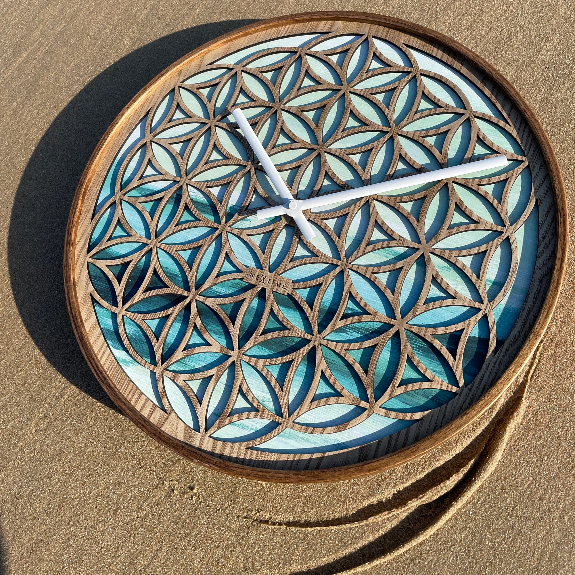 Wall clock 40cm - Silent - Green - Wood  -"Concord" - Goat Corp