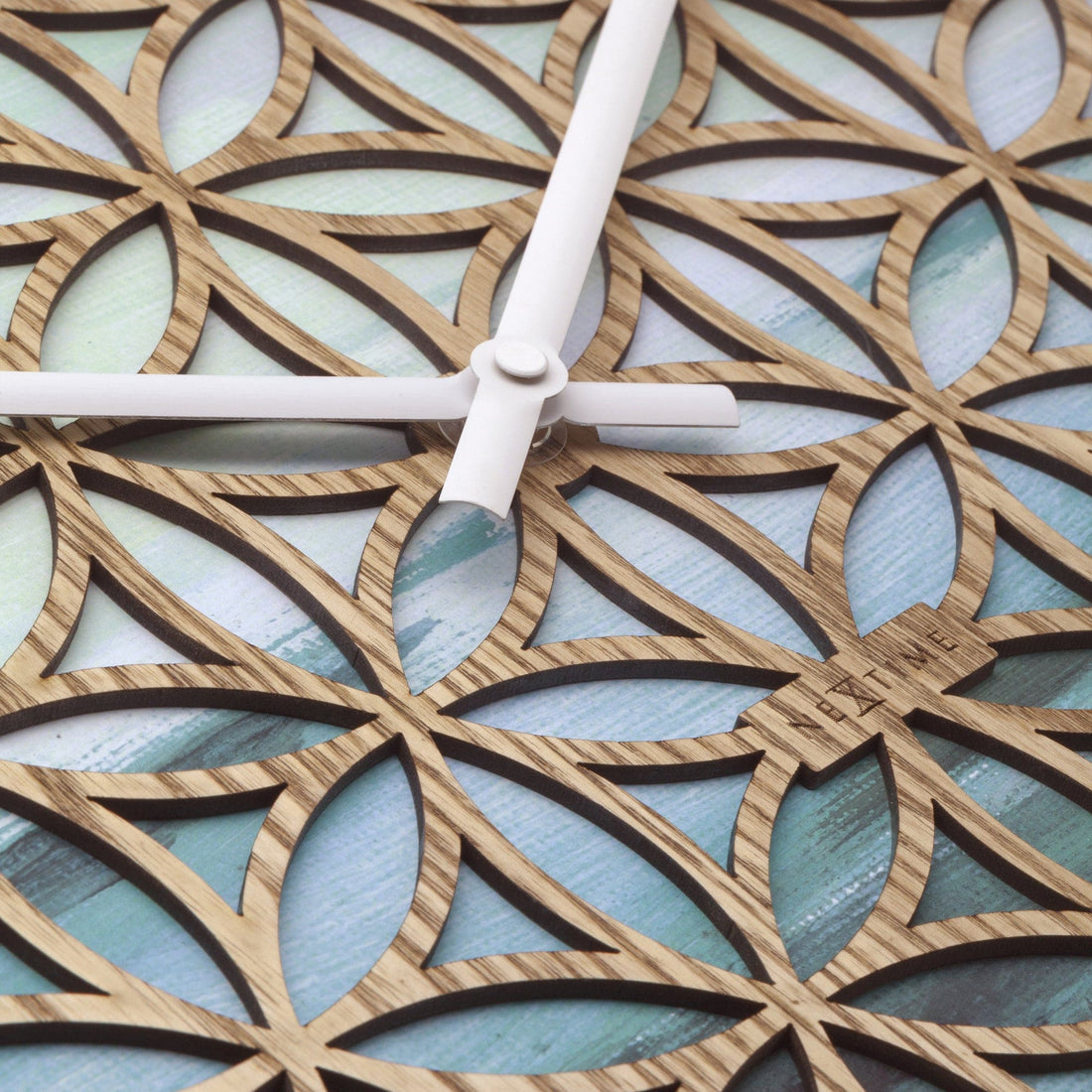 Wall clock 40cm - Silent - Green - Wood  -"Concord" - Goat Corp