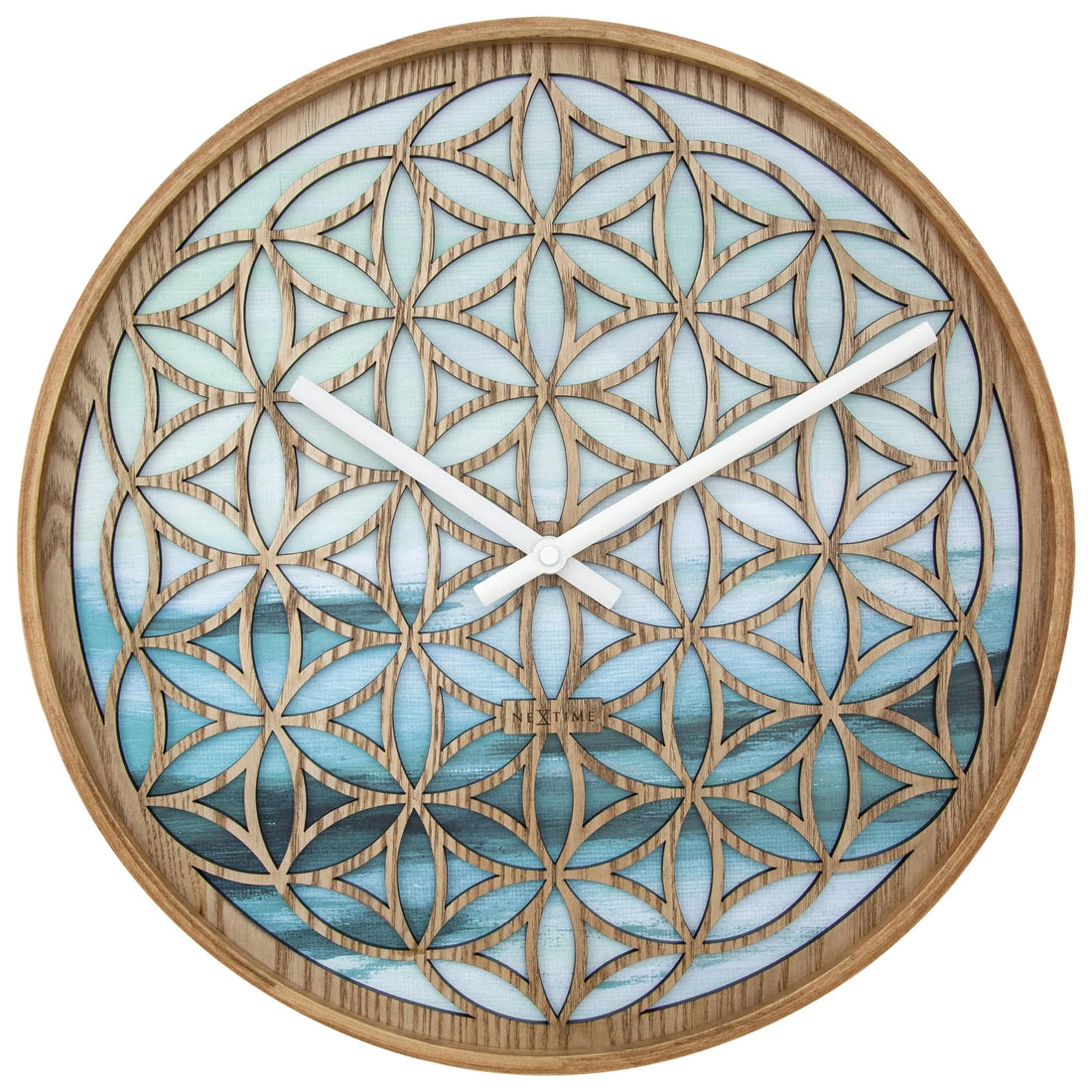 Wall clock 40cm - Silent - Green - Wood  -"Concord" - Goat Corp