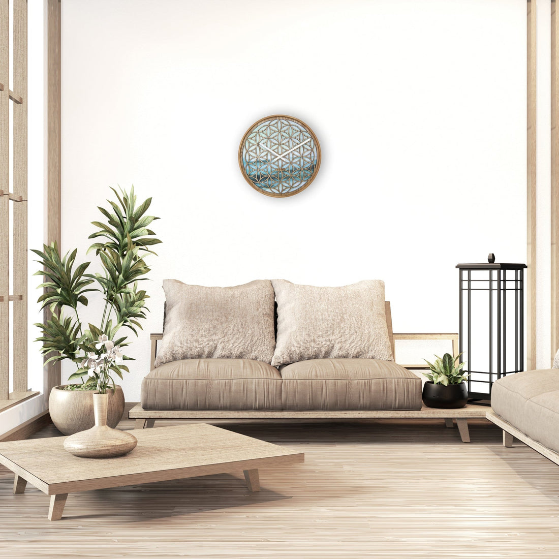 Wall clock 40cm - Silent - Green - Wood  -"Concord" - Goat Corp