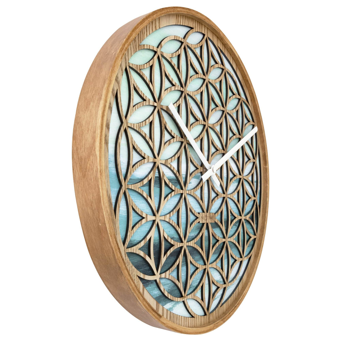 Wall clock 40cm - Silent - Green - Wood  -"Concord" - Goat Corp