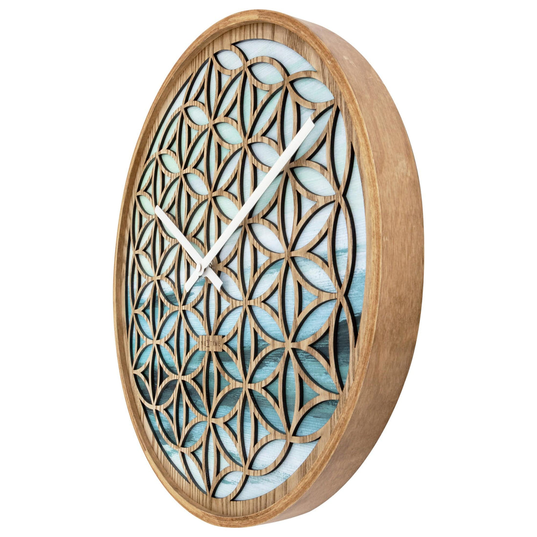 Wall clock 40cm - Silent - Green - Wood  -"Concord" - Goat Corp