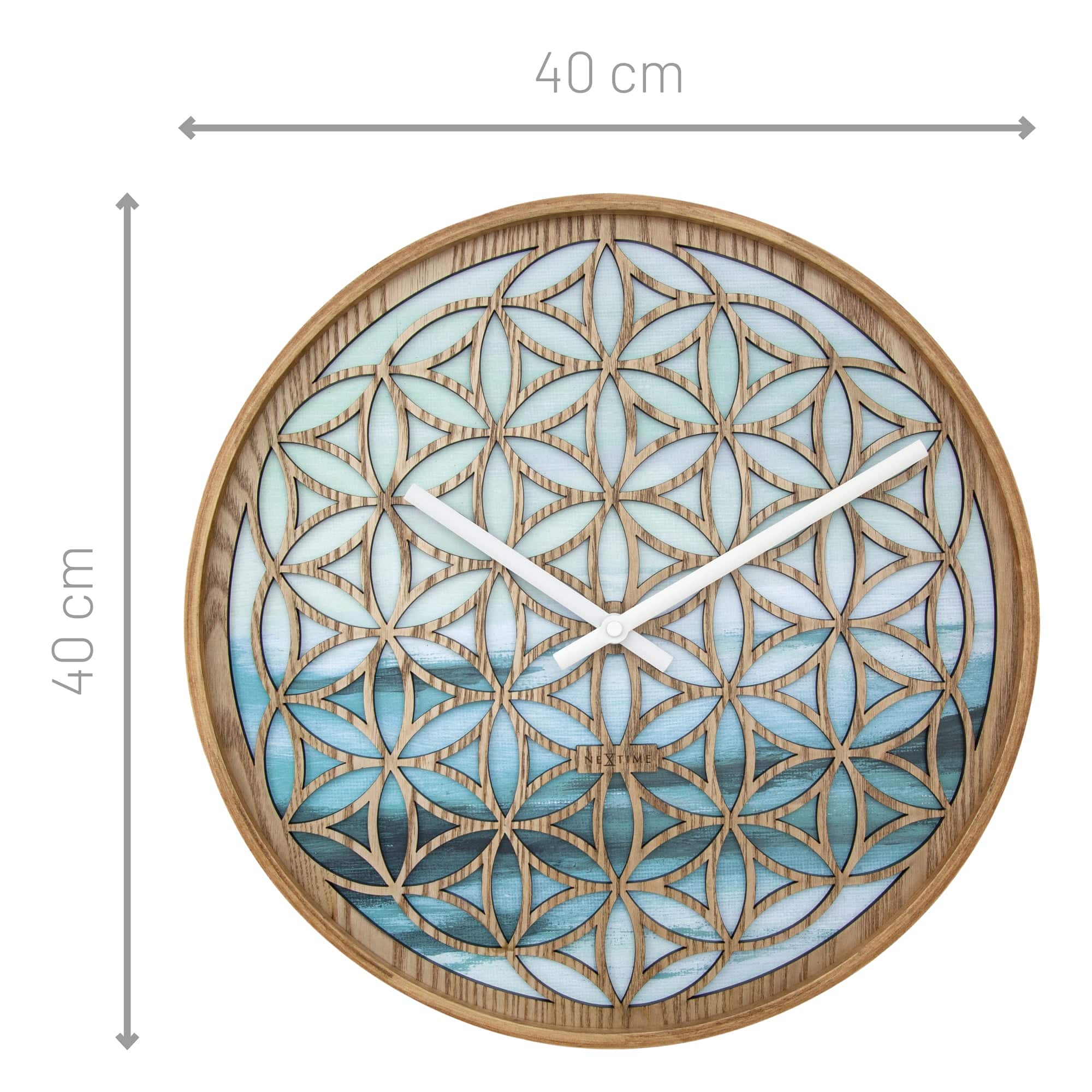 Wall clock 40cm - Silent - Green - Wood  -"Concord" - Goat Corp