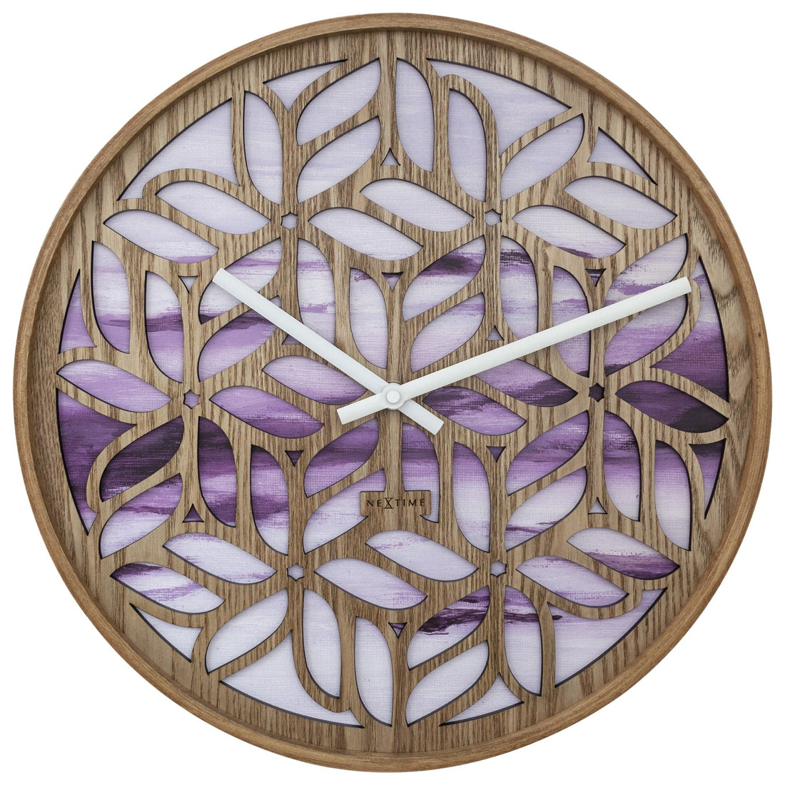 Wall clock 40cm - Silent - Purple - Wood - "Yogi" - Goat Corp