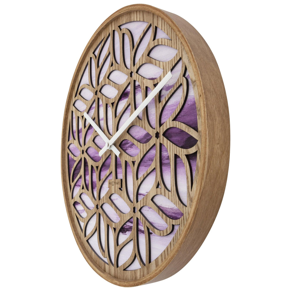 Wall clock 40cm - Silent - Purple - Wood - "Yogi" - Goat Corp