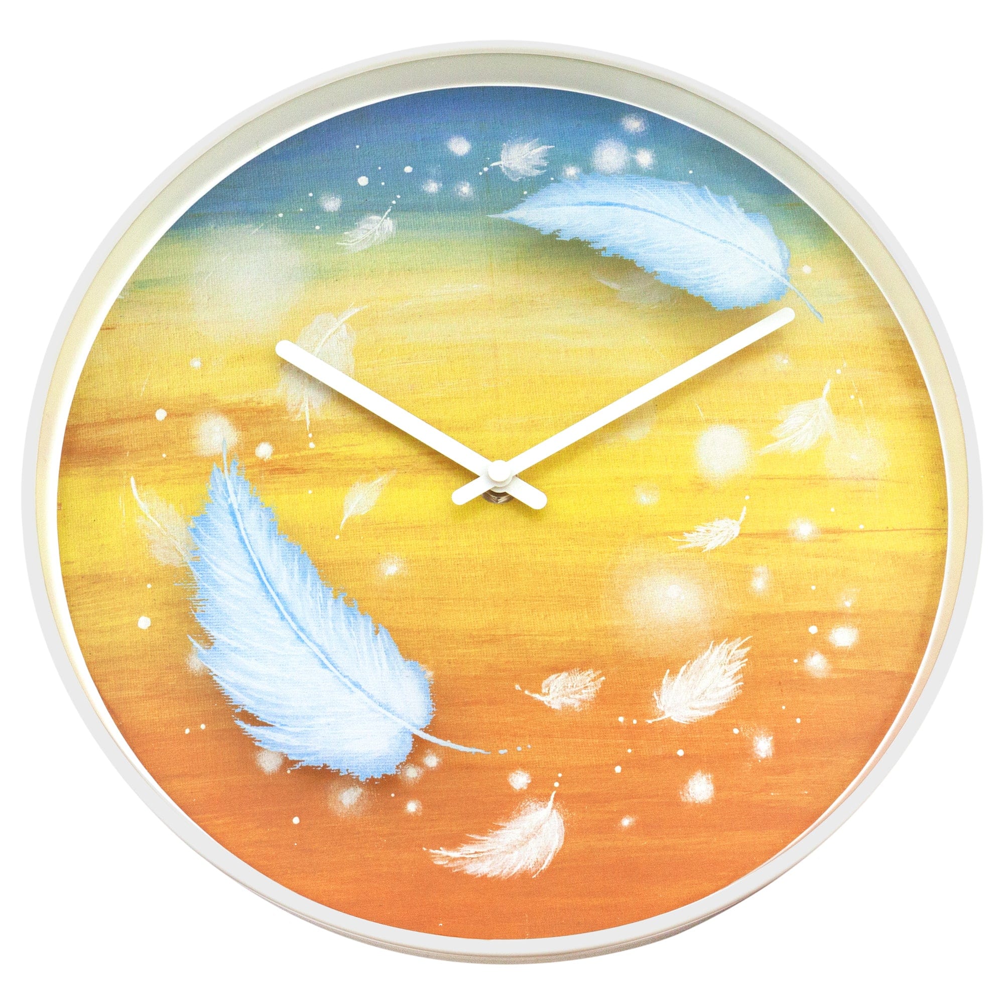 Wall clock 30cm - Silent - Multicolour - Plastic - "Feathers" - Goat Corp