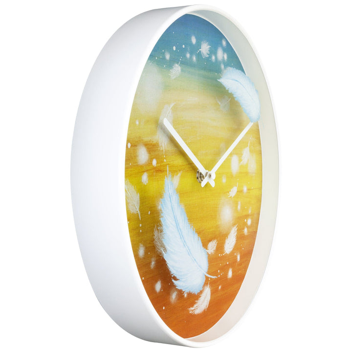 Wall clock 30cm - Silent - Multicolour - Plastic - "Feathers" - Goat Corp