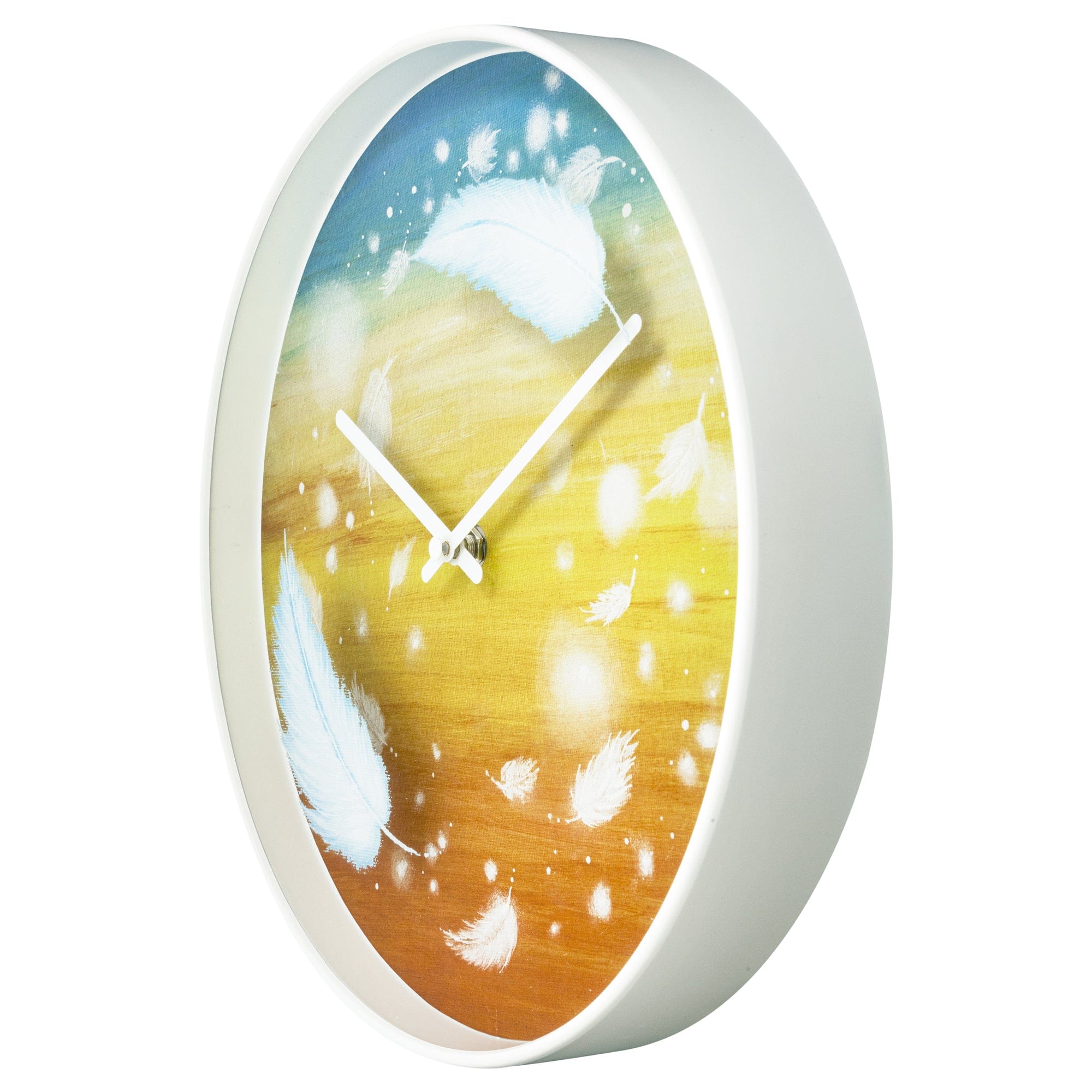 Wall clock 30cm - Silent - Multicolour - Plastic - "Feathers" - Goat Corp