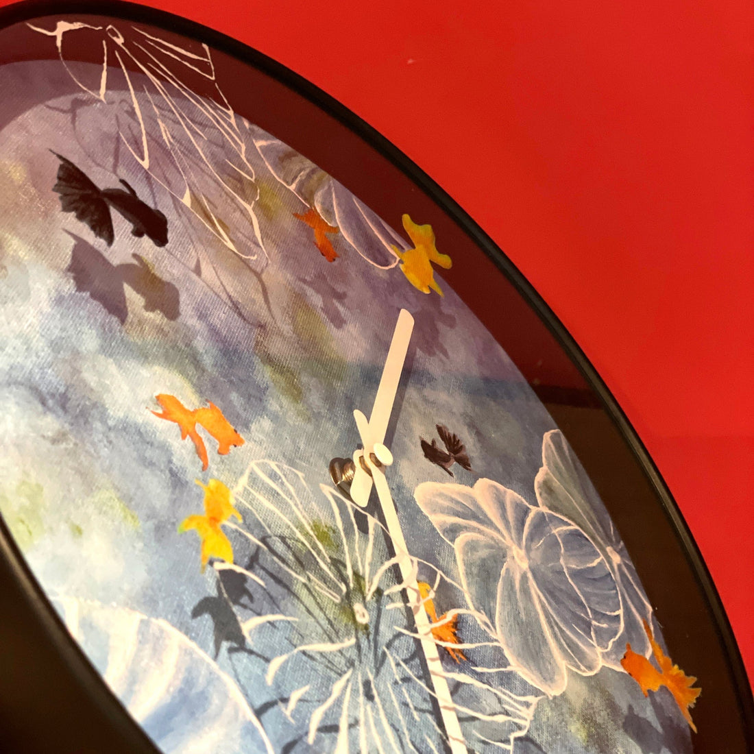 Wall clock 30cm - Silent - Blue - Plastic - "Pond" - Goat Corp