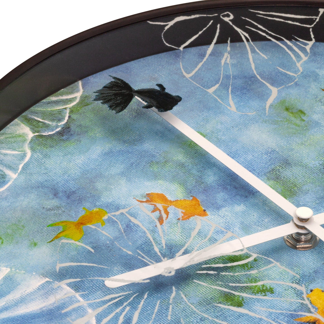 Wall clock 30cm - Silent - Blue - Plastic - "Pond" - Goat Corp