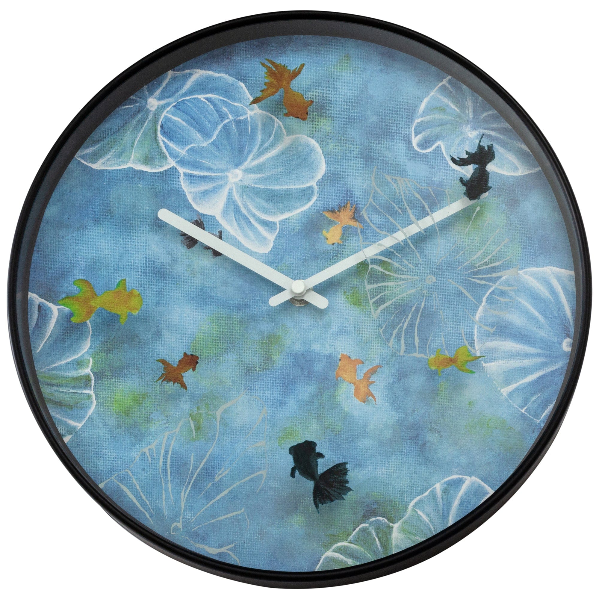 Wall clock 30cm - Silent - Blue - Plastic - "Pond" - Goat Corp