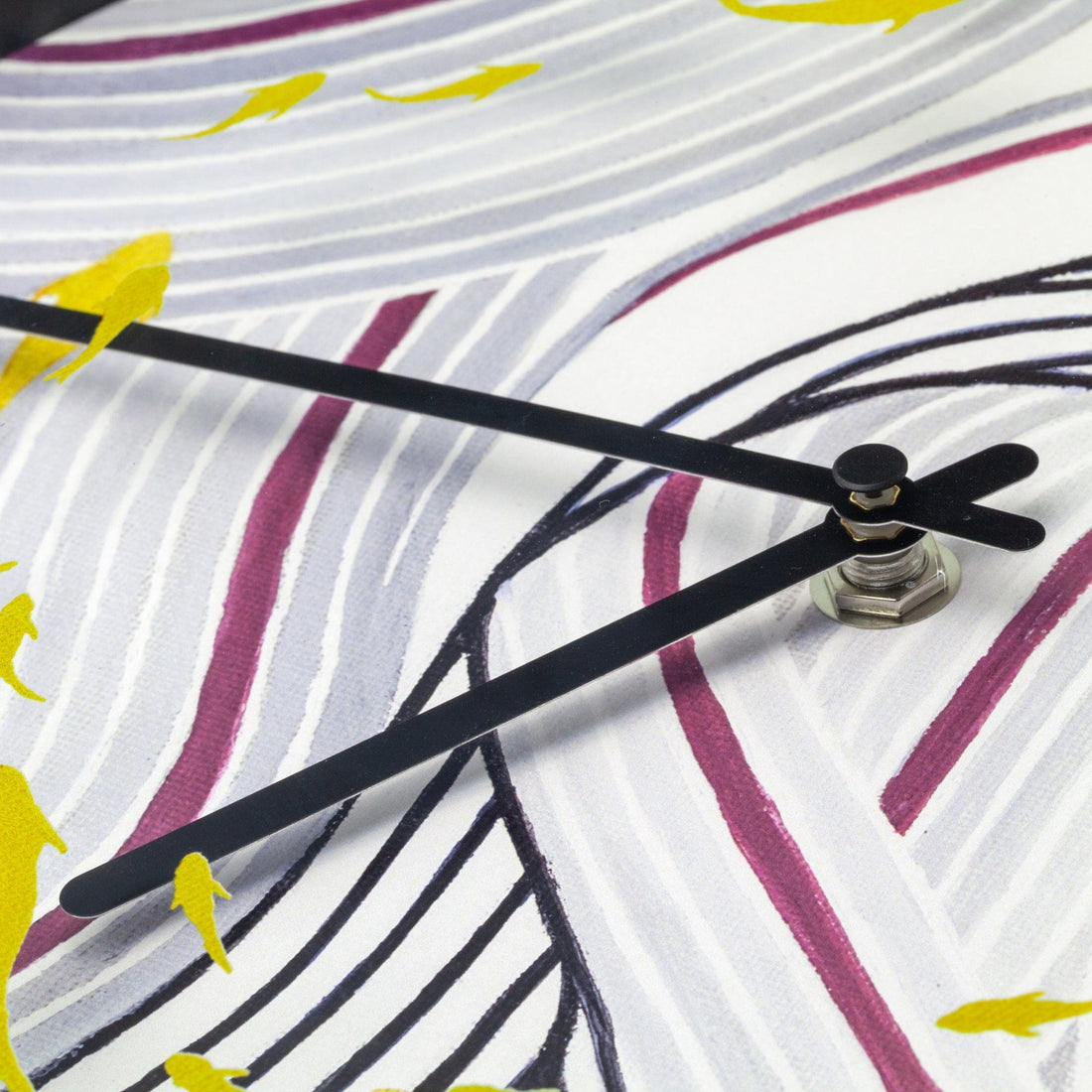 Wall clock 30cm - Silent - Grey - Plastic - "Koi" - Goat Corp