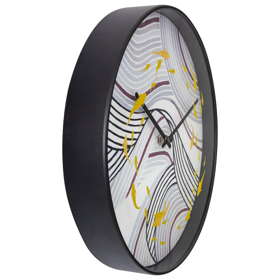 Wall clock 30cm - Silent - Grey - Plastic - "Koi" - Goat Corp