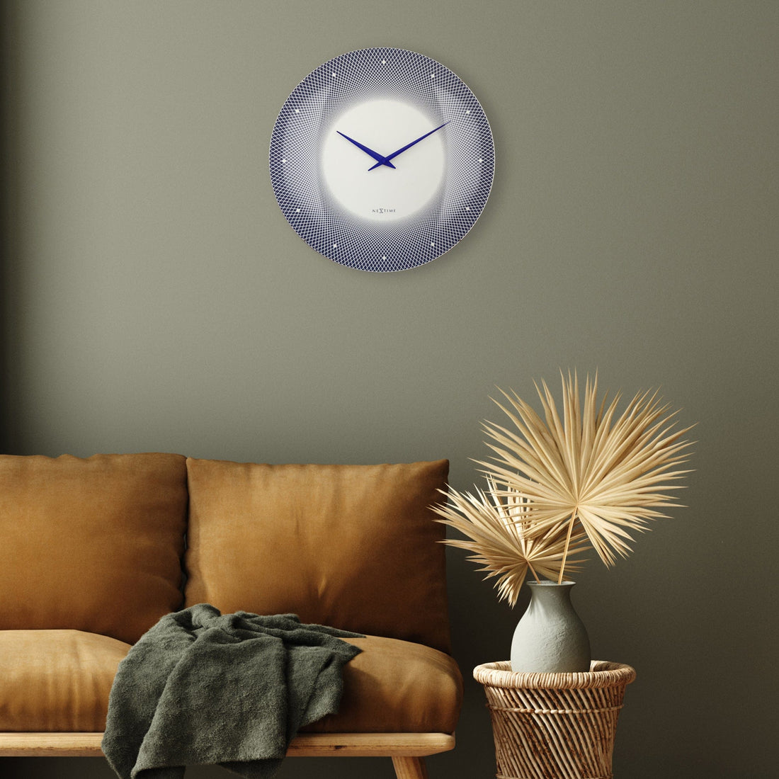 Large Wall Clock 50cm Domed Glass Lens - Silent - Glass - "Deep 50" - Goat Corp