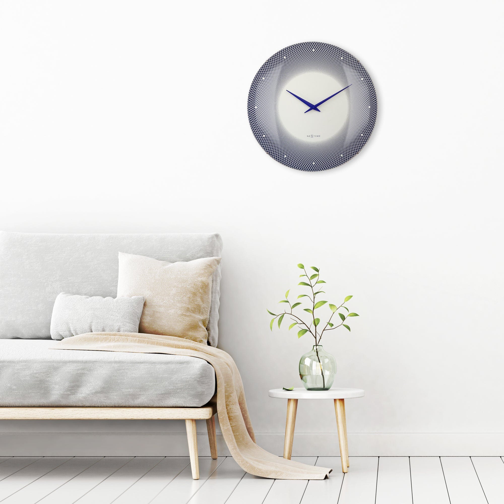 Large Wall Clock 50cm Domed Glass Lens - Silent - Glass - "Deep 50" - Goat Corp