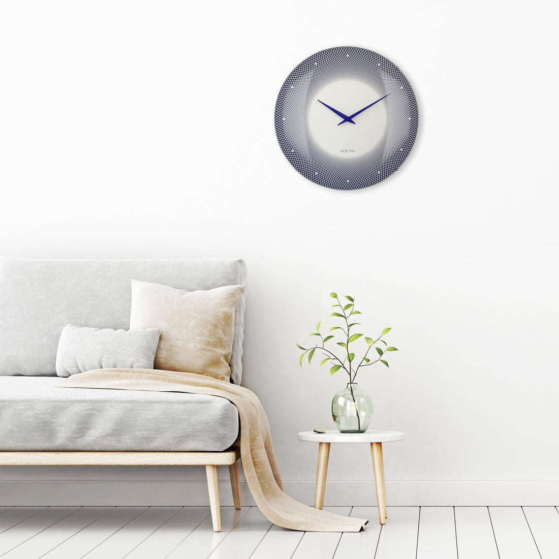 Large Wall Clock 50cm Domed Glass Lens - Silent - Glass - "Deep 50" - Goat Corp