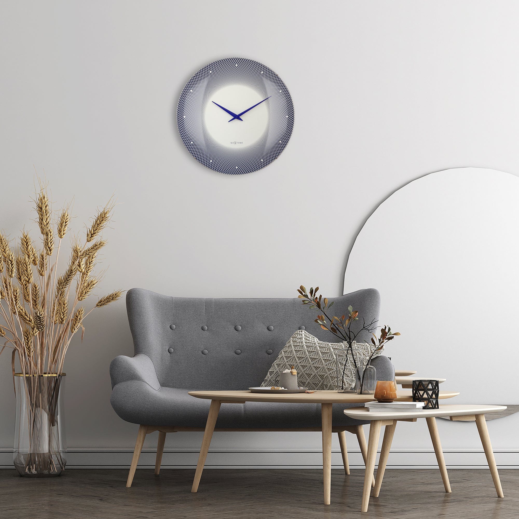 Large Wall Clock 50cm Domed Glass Lens - Silent - Glass - "Deep 50" - Goat Corp