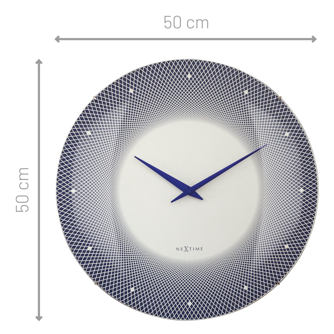 Large Wall Clock 50cm Domed Glass Lens - Silent - Glass - "Deep 50" - Goat Corp