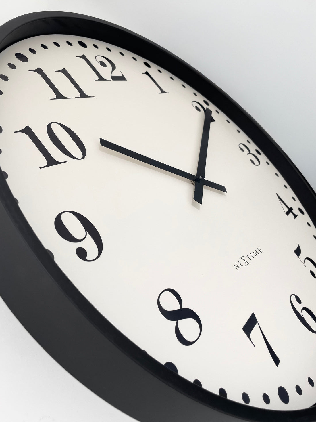 Wall clock 50cm-Silent-Black/White-Plastic-NeXtime 'Dickens Large' - Goat Corp