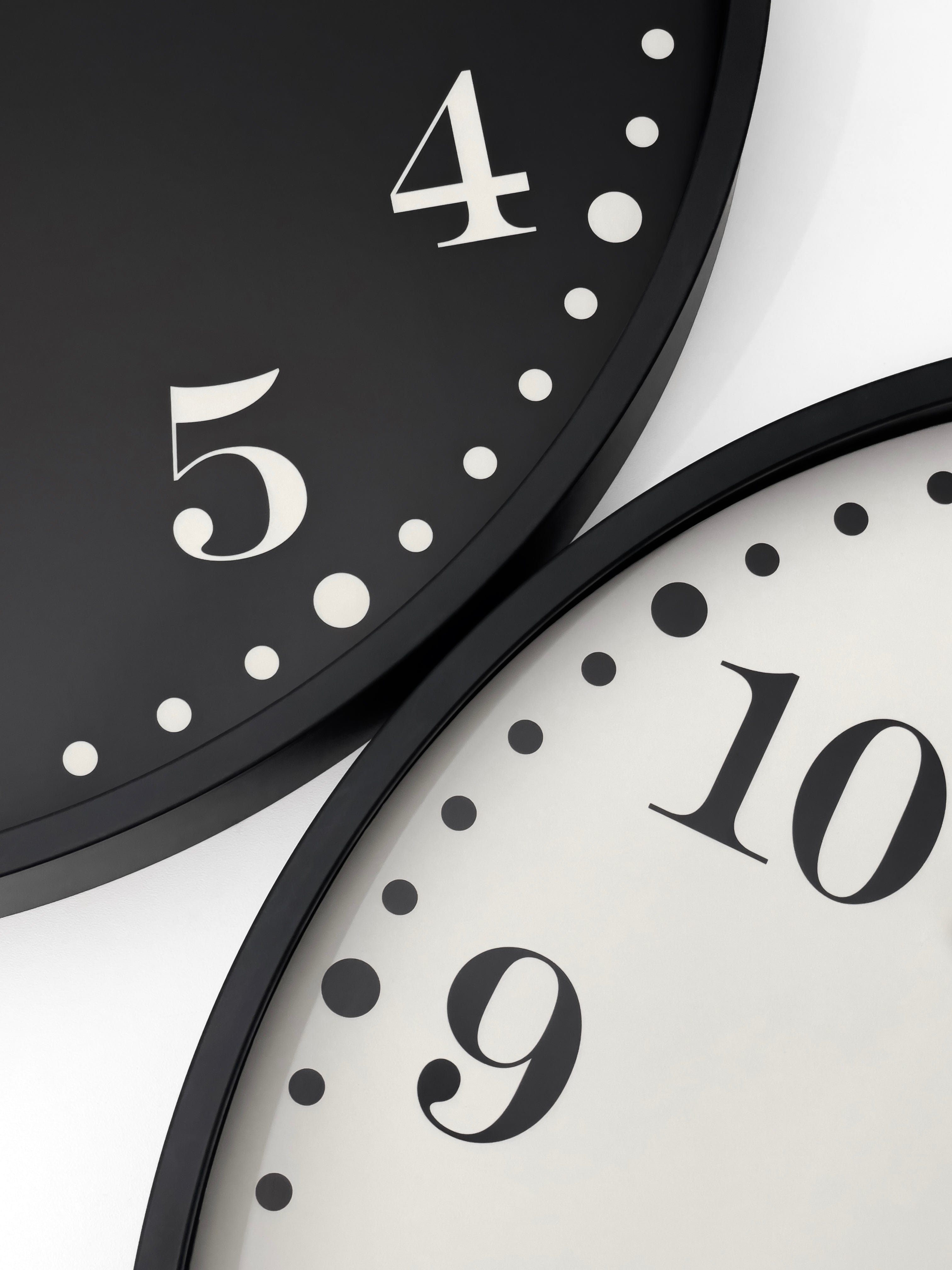 Wall clock 50cm-Silent-Black/White-Plastic-NeXtime 'Dickens Large' - Goat Corp