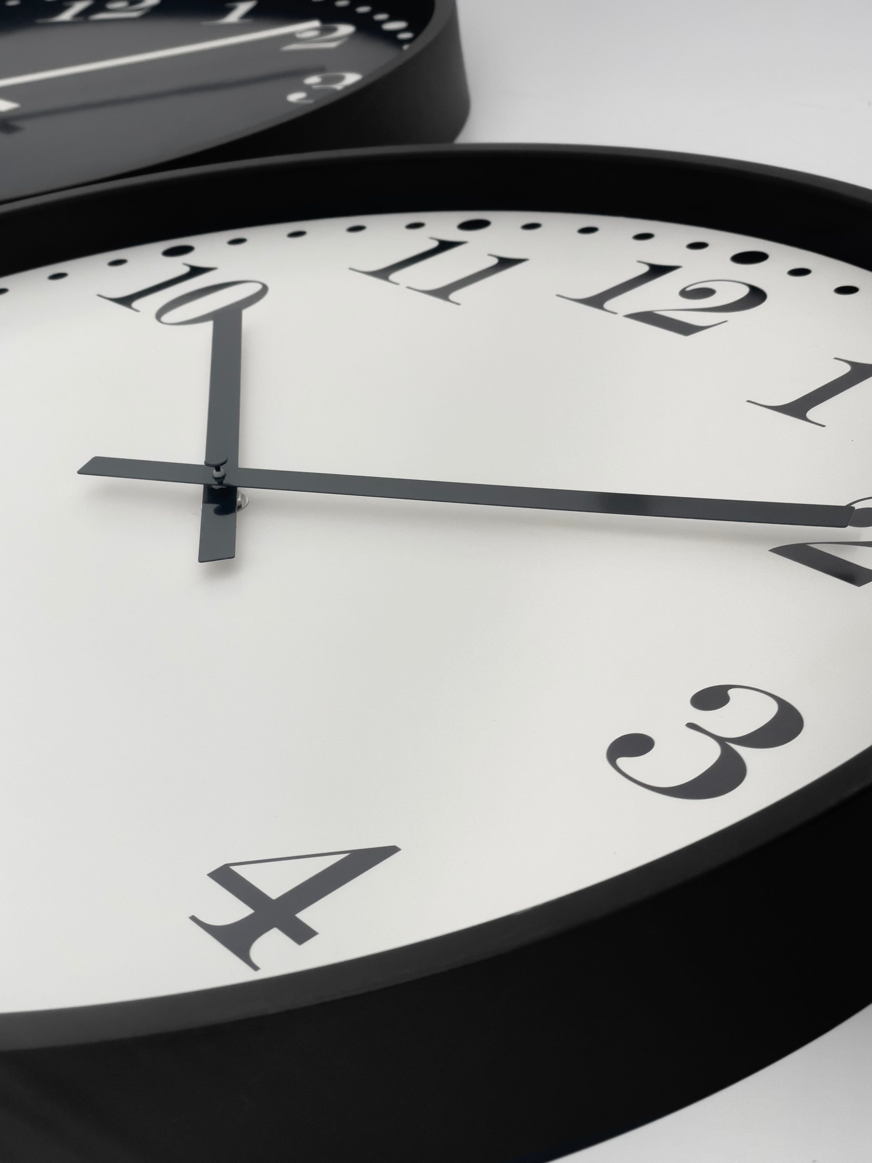 Wall clock 50cm-Silent-Black/White-Plastic-NeXtime 'Dickens Large' - Goat Corp