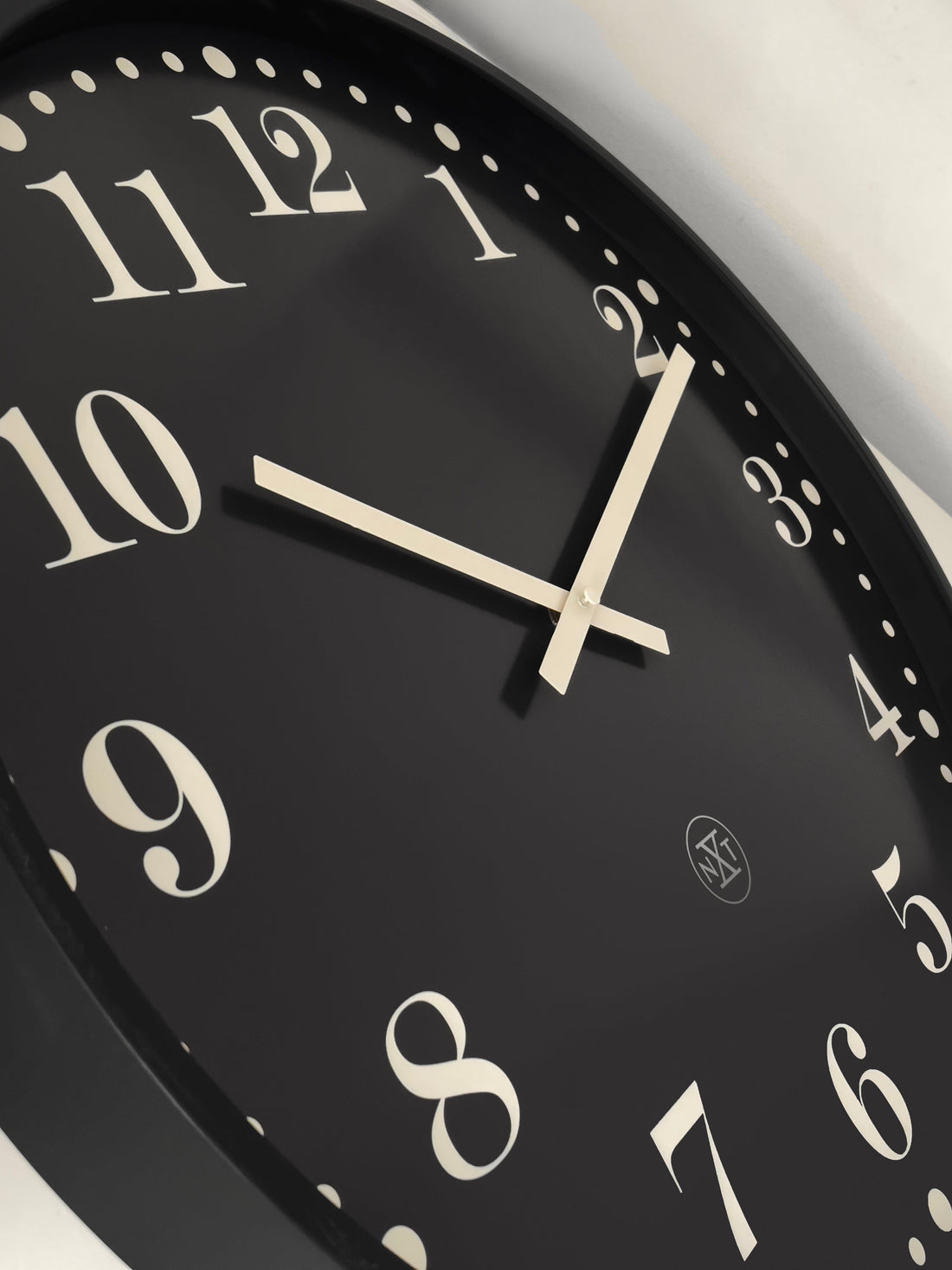 Wall clock 50cm-Silent-Black/White-Plastic-NeXtime 'Dickens Large' - Goat Corp