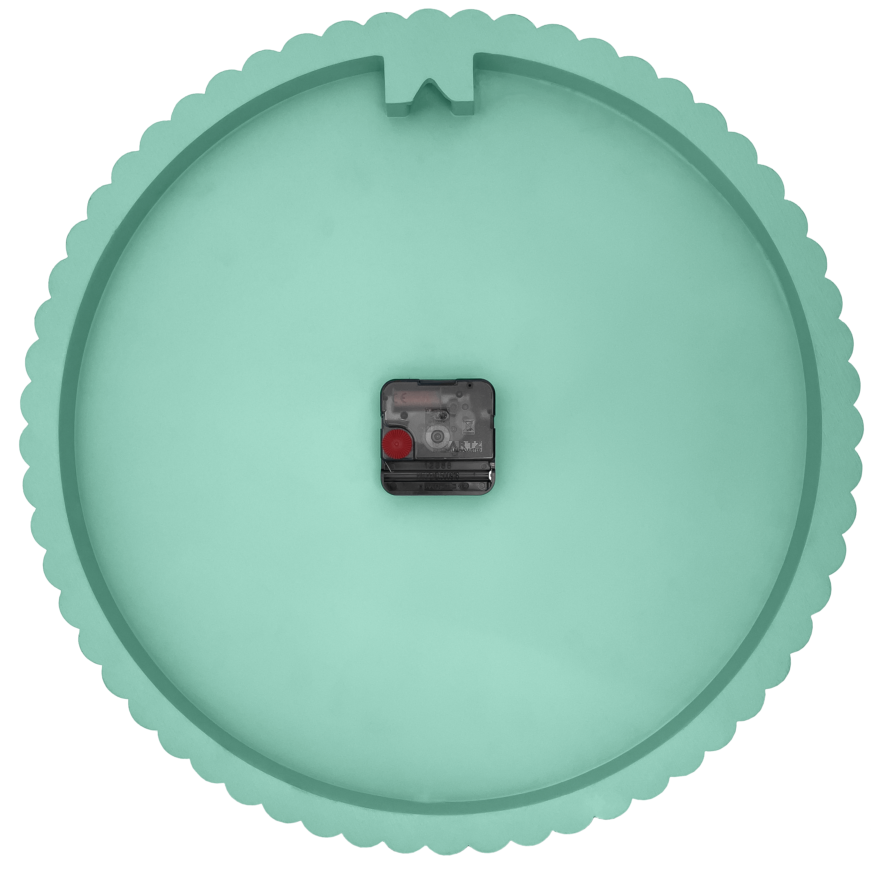 Wall clock 40cm-Silent-White/Green-Polyresin-NeXtime 'Mousse' - Goat Corp