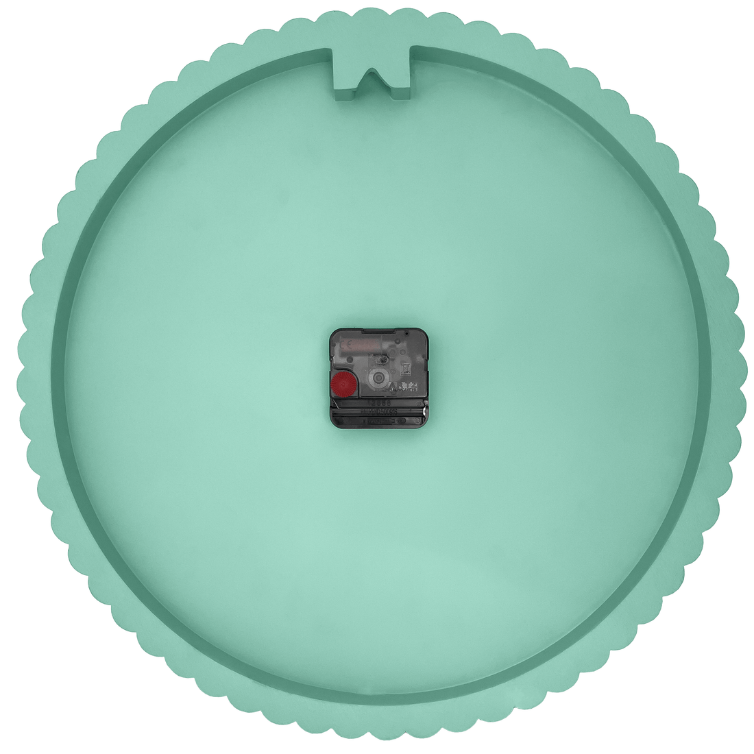 Wall clock 40cm-Silent-White/Green-Polyresin-NeXtime 'Mousse' - Goat Corp