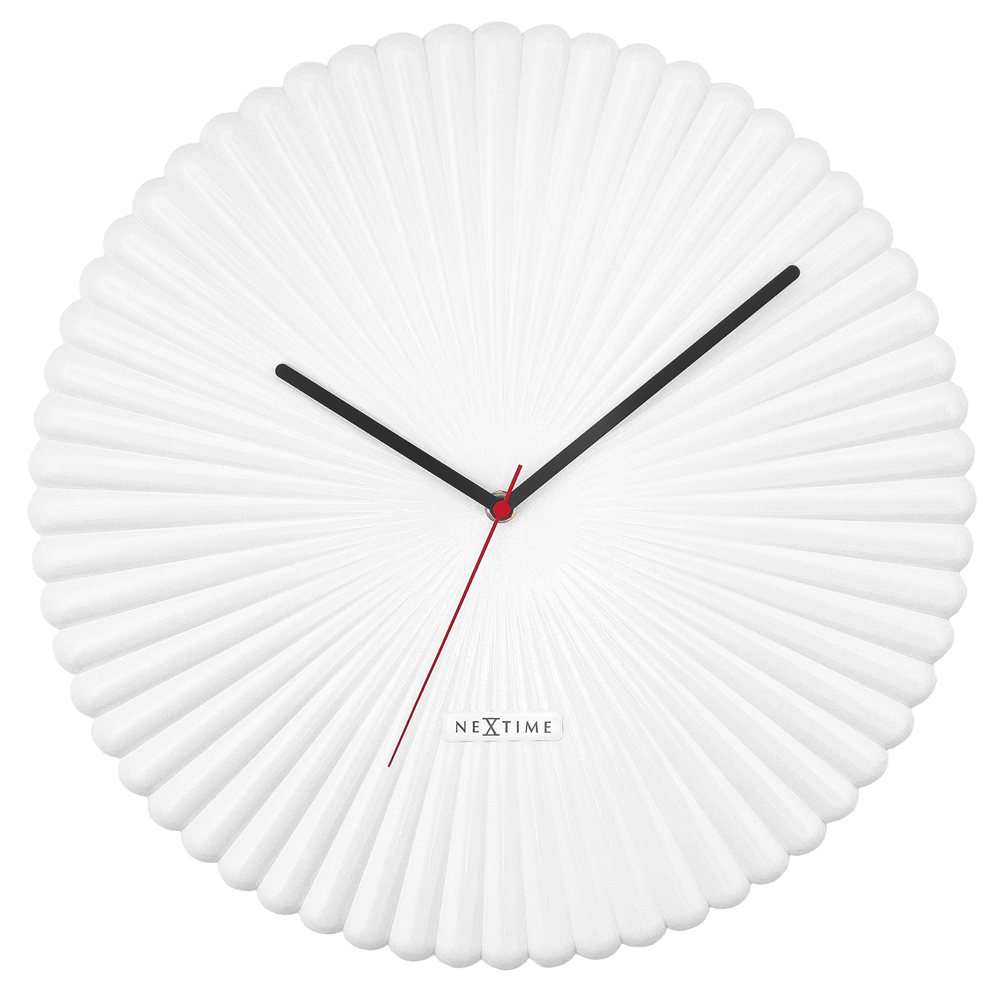 Wall clock 40cm-Silent-White/Green-Polyresin-NeXtime 'Mousse' - Goat Corp