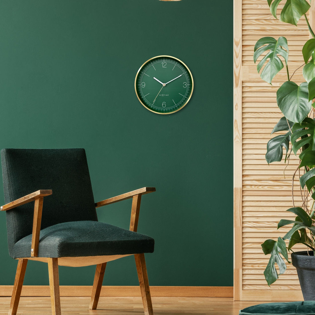 Wall clock 25cm-Silent-Green/Turquoise/White/Black-Metal-NeXtime 'Bolero' - Goat Corp