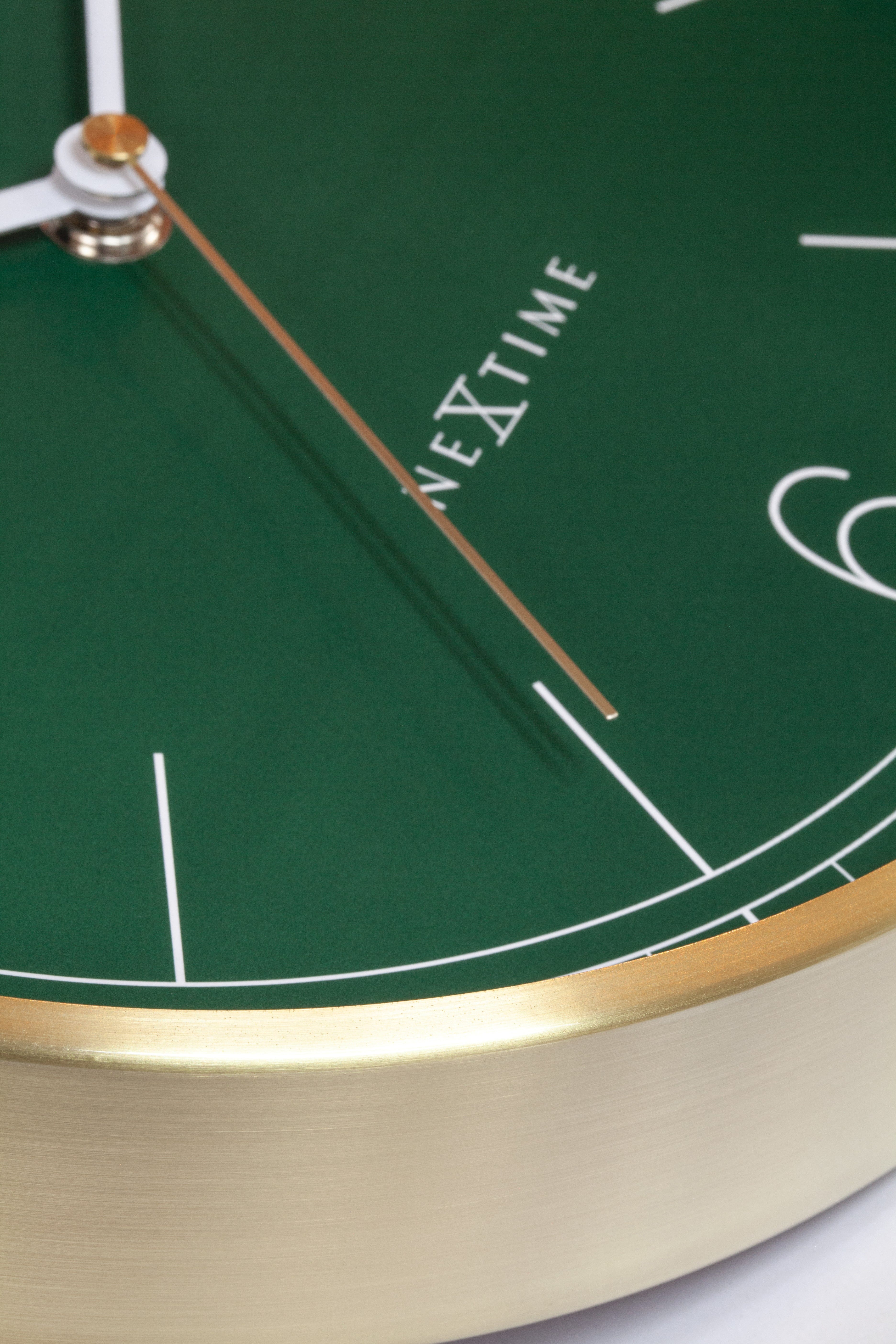 Wall clock 25cm-Silent-Green/Turquoise/White/Black-Metal-NeXtime 'Bolero' - Goat Corp